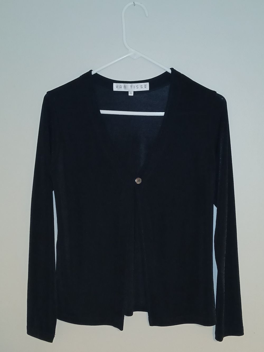 Black V-Neck Single-Button Cardigan
